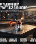 Heavy Duty 6pc Magnetic Welding Ground Clamps With Strong Copper Tail Connectors For Tough Jobs And Cutting Projects The Ultimate Upgrade Toolkits You Need Right Now, featuring a strong magnetic grip on a steel table.