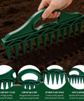 Seven Piece Seed Dispenser Set With 12 Hole Seeder Upgraded Mini Seed Spreader for planting in garden soil, durable plastic tool.