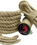 True Hemp Rope 3/4 Inch By 100 Feet Tan For Macrame DIY Crafts Cat Trees Pet Toys Decor Landscaping Indoor Outdoor Use USA Made Natural Fiber