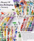 Colorful 513 Piece DIY Beaded Garden Stakes And Fairy Wand Craft Kit With Sparkling Crystal Accents displayed in a decorative arrangement.