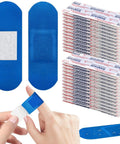 100 Pcs Blue Bandages 3 By 1 Inch Metal Detectable Waterproof PE Adhesive Bandages For Food Handling And Kitchen Use High Visibility