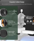 Double Helical Focuser For Telescopes 0.05mm Scale And 10mm Stroke with internal thread and brass compression ring