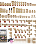 200 Pcs Brass DOT Air Brake Line Fittings And Nylon Tube Compression Fittings Assortment Kit for air hoses, push connect