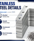 Stack of 40 Pcs L Shaped Stainless Steel Corner Braces With 200 Mounting Screws, brushed finish and countersunk holes