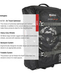 Cruise Backpack Roller Travel Bag For Scuba Gear, 140 Liter Capacity, 100 Percent Recycled PET Construction
