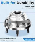 Front Left Wheel Hub And Bearing Assembly For 2004 2008 Chevrolet Colorado And GMC Canyon 4WD Plus 2006 2008 Isuzu I 350 And 2007 2008 Isuzu I 370 Durable Replacement Part, showing sealed bearing design and heat-treated surfaces
