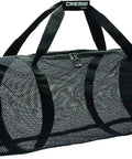 Beefy Foldable Mesh Duffle Bag For Scuba Gear 138 Liters Travel Organizer with black mesh design and handles, flat foldable