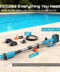 Cordless Water Transfer Pump With Two 4.0Ah Batteries Included, 740 GPH Portable Submersible Pump With Telescoping Shaft