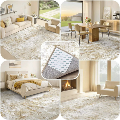 Anti Slip Rug Tape For Hardwood Floors 12 Pack Rug Grips And Stickers To Prevent Sliding On Wood Floors And Area Rugs Ultra Thin Damage Free Adhesive White