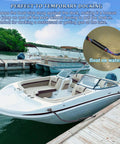 Badass Boat Bungee Dock Lines For Quick Mooring And Wave Blocking Must Have Watercraft Accessories For Pontoon And Bass Boats Plus Jet Skis Five Foot Elastic Mooring Ropes That Lock Solid Anytime A Sweet Gift For Fellas Out On The Water securing a boat at a dock with bungee lines.