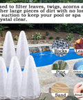 Five Pack Replacement Vacuum Filter Cotton for Pool Blaster and Water Tech Centennial Systems next to pool.