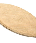 Close-up of No 20 Birch Wood Biscuit for woodworking, showing diagonal grain pattern, 56 by 23 by 4 mm, for joint reinforcement.