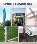 Tough As Nails 6 Inch Ball Bungee Cords Set securing camping gear, tent poles, and soccer goals with UV resistant ties.