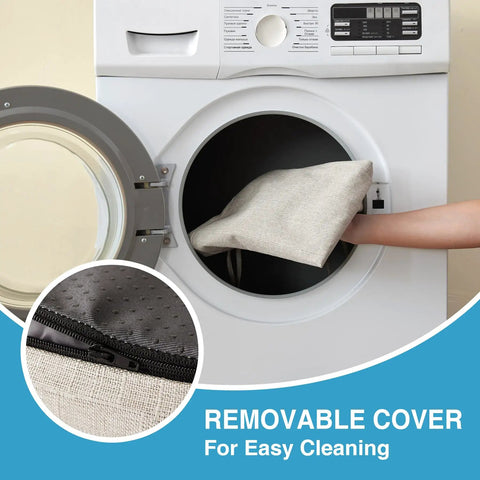 Washing machine with a removable cover from Set Of 4 Dining Chair Cushions Non Slip 17 By 16 Inch 2 Inch Thick With Ties