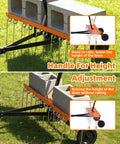 48 Inch Tow Behind Dethatcher For Lawns with adjustable tines, cinder blocks for weight, and rugged tow tires for height adjustment
