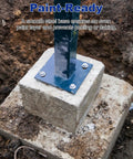 Installed A36 steel plate with 4 holes on concrete base; 8 Pack A36 Steel Plates 3x3x3/16 Inch Hot Rolled Steel Squares