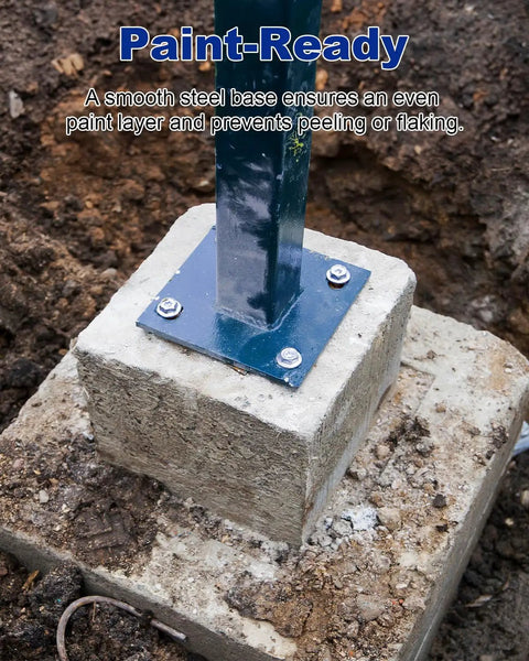Installed A36 steel plate with 4 holes on concrete base; 8 Pack A36 Steel Plates 3x3x3/16 Inch Hot Rolled Steel Squares