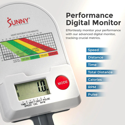 Performance digital monitor for Prime Magnetic Belt Drive Indoor Stationary Cycling Bike With Bluetooth App Connectivity