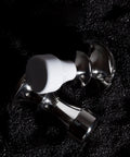 Adjustable Stainless Steel Coffee Tamper With Solid Flat Bottom Base Pro Level Espresso Tool For Home Baristas No Gimmicks Gray Finish on black surface.