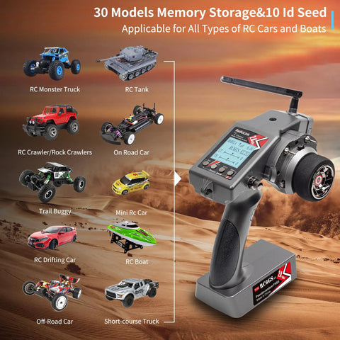 Ultra Reliable 7 Channel RC Radio Transmitter With R7FG And R6FG Gyro Receivers 2.4GHz for Cars, Trucks, Buggies, and Boats