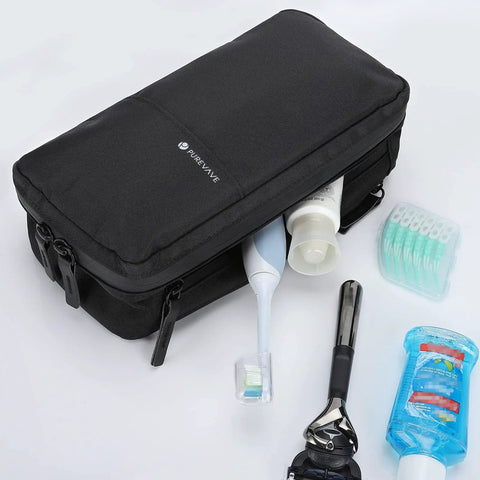 Compact Mens Toiletry Bag Hanging Dopp Kit For Travel Waterproof Wash Pouch Black Slim Durable Organizer with essentials