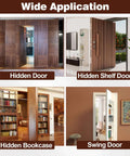 Hidden Door Hinge collage; four concealed-door concepts in solid stainless steel by Amazon.