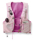 Pinnacle Pro 6L Women's Hydration Vest With Second Skin Fit in Light Pink Fuchsia showing front pockets with accessories