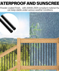 101 Pack 26 Inch Hollow Aluminum Deck Balusters For Railing And Fencing, Rust Resistant Powder Coated Spindles with wood railing