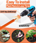 4X24 Inch Auger Drill Bit For Planting Heavy Duty Garden Post Hole Digger With Spiral Double Blade And Three Eighths Inch Hex Drive