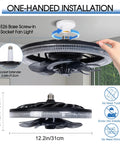Screw In Ceiling Fan With Light And Remote Dimmable E26 Bulb Socket Adapter Flush Mount Mini Wireless Fan for easy one-handed installation.