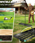 Heavy Duty Lawn Leveling Rake With 78 Inch Long Handle 36 By 12 Inch Head Ground Leveler used on various terrains
