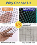 Comparison of Heavy Duty Black Vinyl Coated 16 Gauge Hardware Cloth With One Inch Mesh Opening, showing uniform mesh quality.