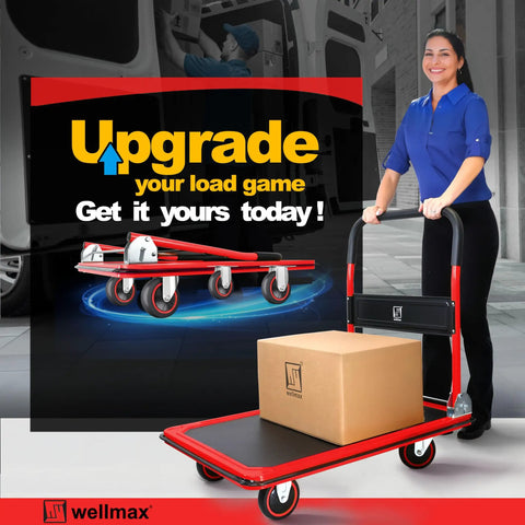 Heavy Duty Foldable Push Cart Dolly With Comfort Grip 660 Pound Capacity Moving Platform Flat Cart Built To Smoothly Roll Heavy Gear And Folds Compact For No Hassle Storage