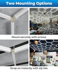 Hexagon LED Garage Lights 6500K Ultra Bright 156W 17280LM Beast Mode Daylight Honeycomb Panels in garage installation