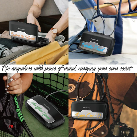 Portable Security Lockbox With Steel Cable And 7 Layer Protection Personalizable Access Module 4 Digit Combination Lock