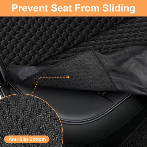 Anti-slip bottom of Built Like A Tank Dog Car Seat Cover For Tesla Cybertruck 2024 and newer, ensuring stability in backseat.