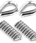 20 Pack 3/8 Inch Wire Rope Thimbles M10 304 Stainless Steel Rigging Sleeves Top Shelf Heavy Duty Cable Eyes For Marine Boats And Garage Projects Ready set with two thimbles and several sleeves.