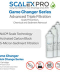 Game Changer 10in Water Filter Replacement With NAC Scale Prevention and Coconut Shell Carbon Block Filtration Eliminates Chlorine