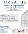 Heavy Duty Salt Free Hard Water Filter Kicks Lime Buildup Fast While Scrubbing Chlorine From Your Pipes Using Premium Coconut Carbon, 3 advanced cartridges.