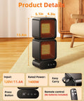Portable Dual-Head Space Heater With Remote, 270 Degree Manual Rotation And Auto Oscillation in a living room setting