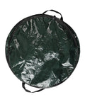 Pop Up 29.5 Gallon Outdoor Trash Can Collapsible For Parties, Yard Work, Camping, Or Laundry with secure zip lid, folded view