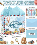 Awesome 13 Inch Travel Gift Bag Kit With Retirement Card Sky Blue Tissue Paper Vintage Envelope Set For Adventure Sendoff Party Gift Wrap Totally Dope Package Idea For Friends Moving Away Or College Graduation Events So You Love. 13-inch travel gift bag