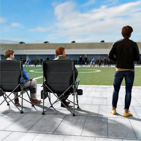 Oversized Folding Camping Chair With High Back Support 500 Lbs Capacity Extra Wide Seat for outdoor events, back view