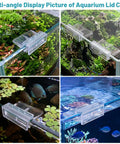Multi-angle display of 12 Pack Clear Aquarium Lid Clips For Rimless Fish Tanks Hold Your Glass Cover Snug And Square on aquarium tanks.