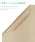 Set Of 3 Reusable 13 By 16 Inch Baking Mats, Nonstick PTFE Teflon Coated, reversible sheet close-up showing non-stick feature