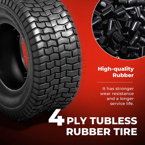 Set of 2 20x10.00-8 Tubeless Lawn Mower Tires 4 Ply Heavy Duty Reinforced Sidewalls 1190 Lb Load Capacity Fits Riding Tractors 8 Inch Rim 0.2 Inch Tread Depth, close-up tread view