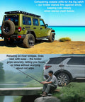 Top: Jeep with Magnetic Fishing Rod Holder Set For Garage And Truck Surfaces Portable Dual Pack. Bottom: SUV with installed rod holder.