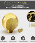4-Pack Solid Brass Gold Cabinet Knobs With Flower Backplate, showcasing multi-layer finish and durability features.