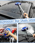 62 Inch Car Wash Kit With Mitt Sponge Long Handle Scratch Free Chenille Head Wheel Tire Brush Detailing Kit scrubbing car roof