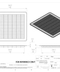 Technical drawing of a 12x14 Inch Heavy Gauge Steel Floor Return Air Grille in brown showing dimensions and bar layout.